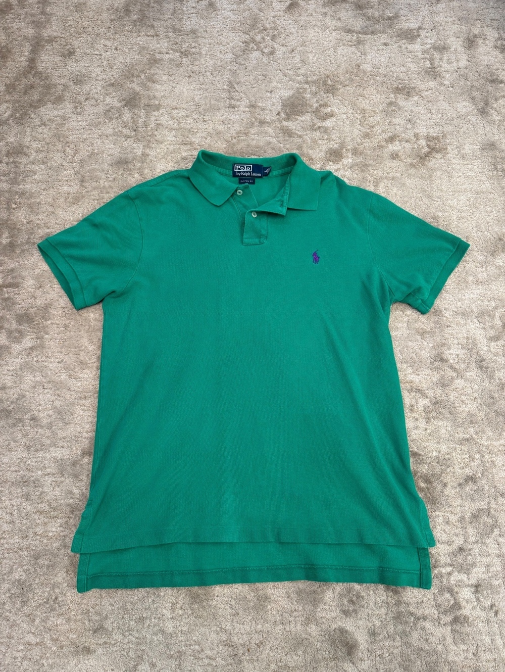 Polo Ralph Lauren Custom Fit Green Polo Shirt Size Large